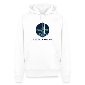 TSHIRT COOL, LE POUVOIR DE LA MER - Sweat à capuche Premium bio Homme - blanc - Devant - Nico (187cm)