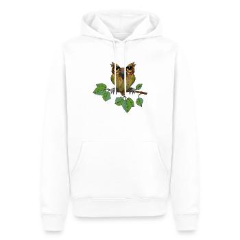 Eule Vogel - Männer Premium Bio Hoodie - Weiß - Vorne - Nico (187cm)