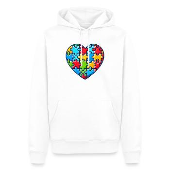 Autisme Cœur Journée de sensibilisation à l’autisme - Sweat à capuche Premium bio Homme - blanc - Devant - Nico (187cm)