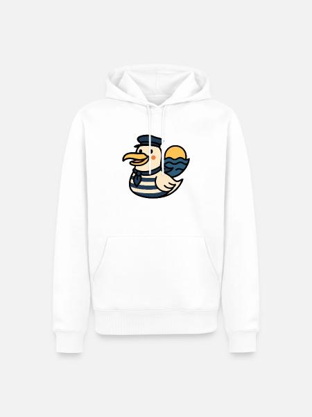 Möwe Minimalistisch Norddeutschland - Männer Premium Bio Hoodie - Weiß