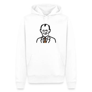 Friedrich Merz Cartoon Comic - Männer Premium Bio Hoodie - Weiß - Vorne - Nico (187cm)