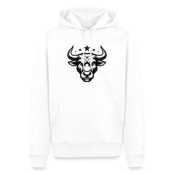 Tête de Taureau Taureau - Sweat à capuche Premium bio Homme - blanc - Devant - Nico (187cm)