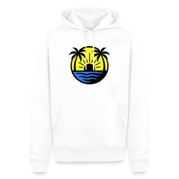 Palmen Strand Sonnenuntergang - Männer Premium Bio Hoodie - Weiß - Vorne - Nico (187cm)
