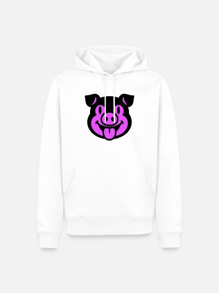 Piglet Pig Head - Men’s Premium Organic Hoodie - white