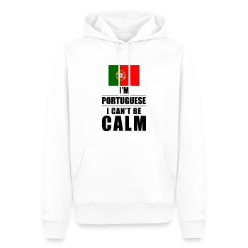 Dicton portugais - Sweat à capuche Premium bio Homme - blanc - Devant - Nico (187cm)