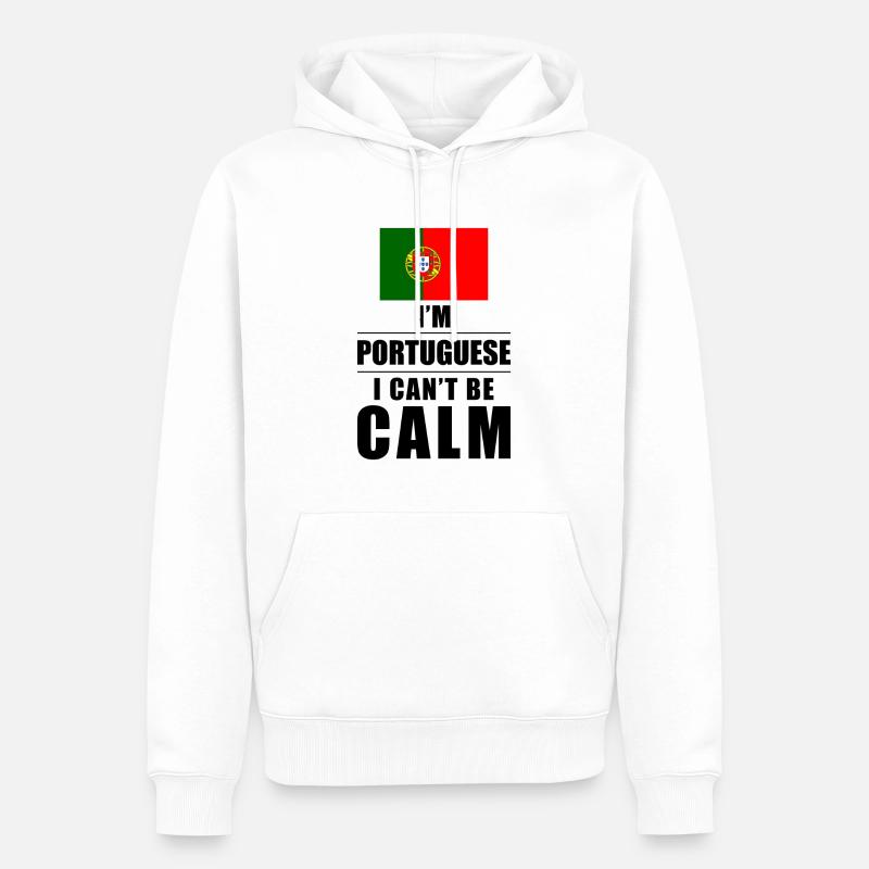 Dicton portugais - Sweat à capuche Premium bio Homme - blanc
