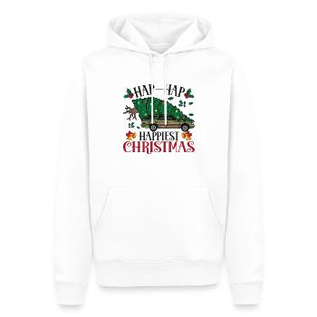 Camion de transport d’arbre de Noël le plus heureux - Sweat à capuche Premium bio Homme - blanc - Devant - Nico (187cm)