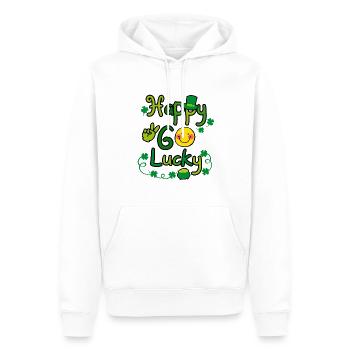 Happy Go Lucky Leprechaun Hat Smiley - Männer Premium Bio Hoodie - Weiß - Vorne - Nico (187cm)