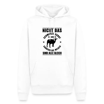 Nicht das schwarze Schaf ist anders Schäfer - Männer Premium Bio Hoodie - Weiß - Vorne - Nico (187cm)