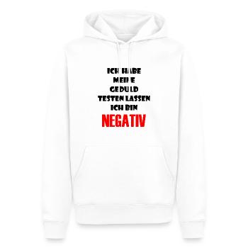 Ich Habe Meine Geduld Testen Lassen - Männer Premium Bio Hoodie - Weiß - Vorne - Nico (187cm)