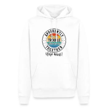 Apparently We are Trouble When We Are Together - Men’s Premium Organic Hoodie - white - Front - Nico (187cm)