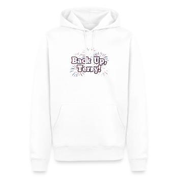 Back Up Terry Funny July 4th - Männer Premium Bio Hoodie - Weiß - Vorne - Nico (187cm)