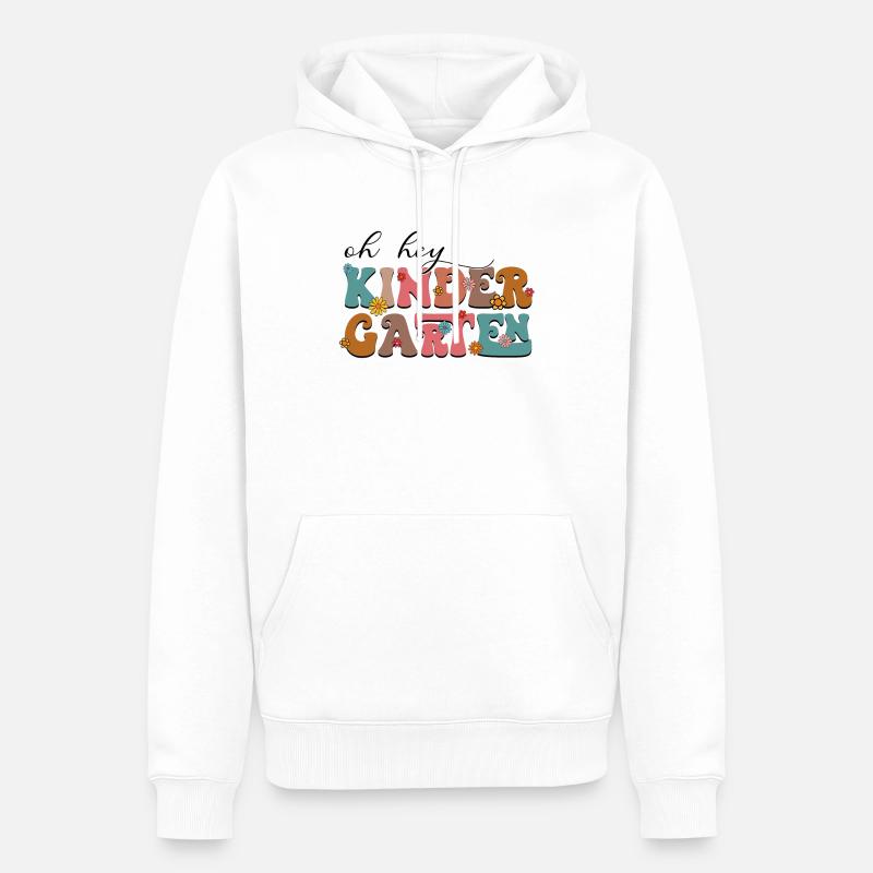 Oh Hey Professeur de maternelle - Sweat à capuche Premium bio Homme - blanc