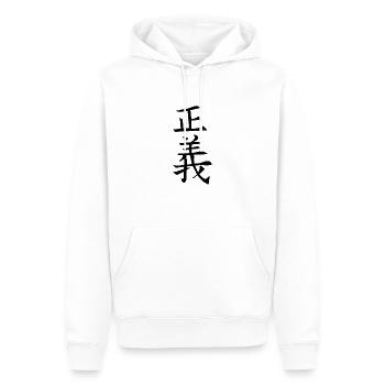 Japan KANJI Caliphraphy Japan Symbol Gerechtigkeit - Männer Premium Bio Hoodie - Weiß - Vorne - Nico (187cm)