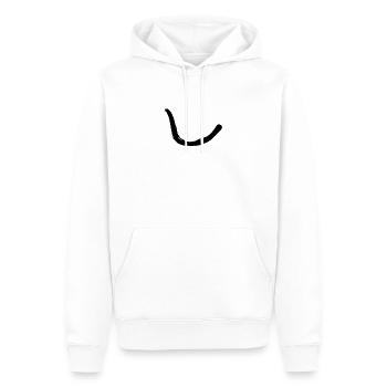 Lettre coréenne N - Sweat à capuche Premium bio Homme - blanc - Devant - Nico (187cm)