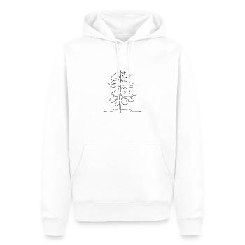 Tree Lineart - Men’s Premium Organic Hoodie - white - Front - Nico (187cm)