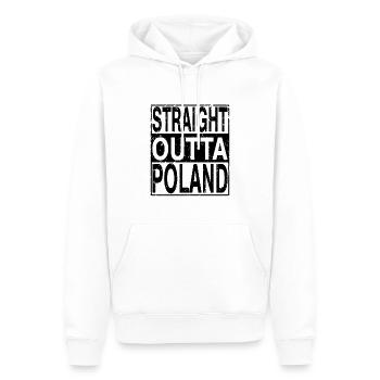 Pologne Tout droit sorti de Pologne - Sweat à capuche Premium bio Homme - blanc - Devant - Nico (187cm)