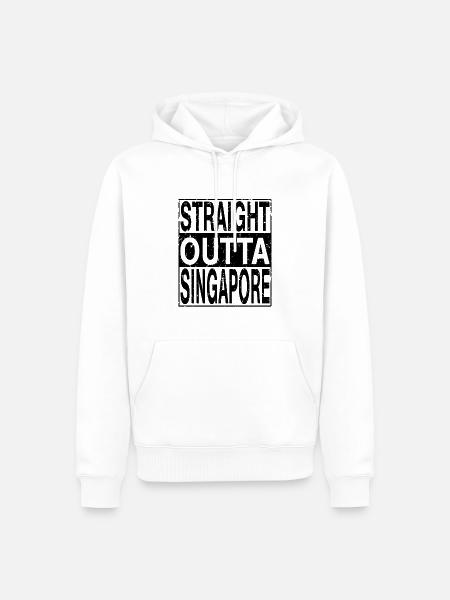 Singapur Straight outta Singapur - Männer Premium Bio Hoodie - Weiß