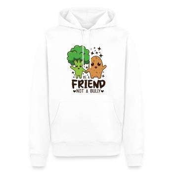 Citations d’amitié Soyez un ami pas un intimidateur Brocoli - Sweat à capuche Premium bio Homme - blanc - Devant - Nico (187cm)