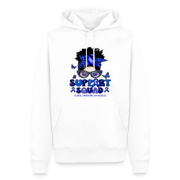 Charge Syndrome Awareness Support Squad Messy Bun - Männer Premium Bio Hoodie - Weiß - Vorne - Nico (187cm)