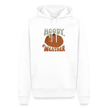 Renard météo à capuche - Sweat à capuche Premium bio Homme - blanc - Devant - Nico (187cm)