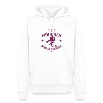 Echte Mädchen Spielen Fussball, Frauenfußball ! - Männer Premium Bio Hoodie - Weiß - Vorne - Nico (187cm)