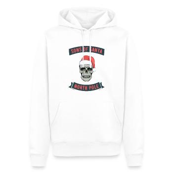 LES FILS DU PÔLE NORD DU PÈRE NOËL - Sweat à capuche Premium bio Homme - blanc - Devant - Nico (187cm)