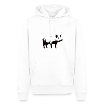 Pochoir de porc blanc et noir - Sweat à capuche Premium bio Homme - blanc - Devant - Nico (187cm)