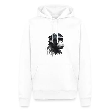 Portrait de singe chimpanzé - Sweat à capuche Premium bio Homme - blanc - Devant - Nico (187cm)