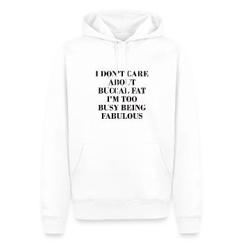 Beauté naturelle Pas de graisse buccale Romover Citation - Sweat à capuche Premium bio Homme - blanc - Devant - Nico (187cm)