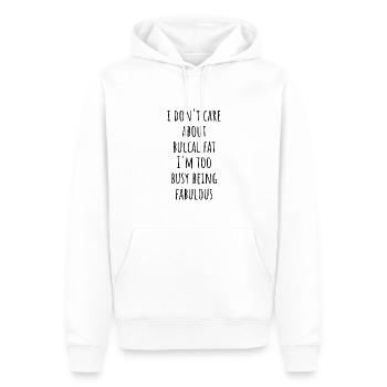 Beauté naturelle Pas de graisse buccale Romover Citation - Sweat à capuche Premium bio Homme - blanc - Devant - Nico (187cm)
