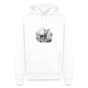 Hochlandkuh - Männer Premium Bio Hoodie - Weiß - Vorne - Nico (187cm)
