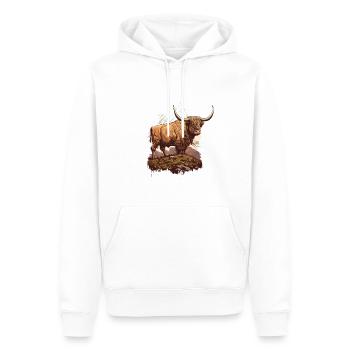 Hochlandkuh - Männer Premium Bio Hoodie - Weiß - Vorne - Nico (187cm)