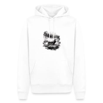 Paysage ovin - Sweat à capuche Premium bio Homme - blanc - Devant - Nico (187cm)