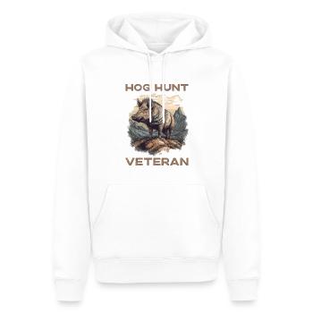 Chasse au porc Chasse au sanglier vétéran - Sweat à capuche Premium bio Homme - blanc - Devant - Nico (187cm)