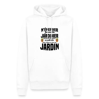 N'énerver Jamais Un Jardinier Cadeau Jardin Drôle - Sweat à capuche Premium bio Homme - blanc - Devant - Nico (187cm)