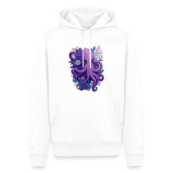 Tintenfisch Oktopus Blumen Floral - Männer Premium Bio Hoodie - Weiß - Vorne - Nico (187cm)