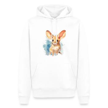 Watercolor Jerboa - Colorful desert rodent art - Men’s Premium Organic Hoodie - white - Front - Nico (187cm)