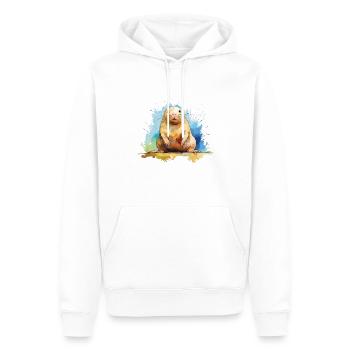 Aquarell Nacktmull - Bunte Nagetierkunst - Männer Premium Bio Hoodie - Weiß - Vorne - Nico (187cm)