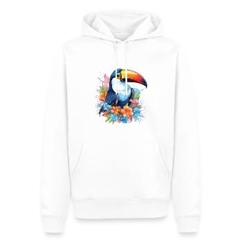 Aquarelle colorée - Joli design toucan - Sweat à capuche Premium bio Homme - blanc - Devant - Nico (187cm)