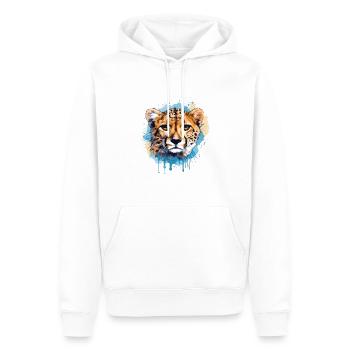 Bunte Kunst - Niedliches &; Wildes Geparden-design - Männer Premium Bio Hoodie - Weiß - Vorne - Nico (187cm)