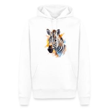 Niedliche Zebra-aquarellkunst - Männer Premium Bio Hoodie - Weiß - Vorne - Nico (187cm)