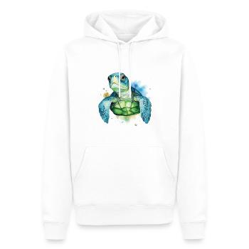 Art de l’aquarelle mignonne de tortue de mer - Sweat à capuche Premium bio Homme - blanc - Devant - Nico (187cm)
