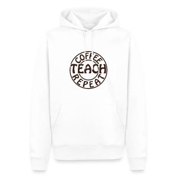Coffee Teach Repeat - Men’s Premium Organic Hoodie - white - Front - Nico (187cm)