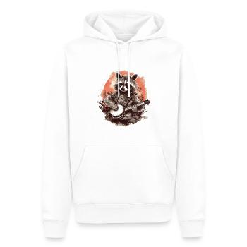 Playful Banjo Raccoon Unique Bluegrass Music - Männer Premium Bio Hoodie - Weiß - Vorne - Nico (187cm)