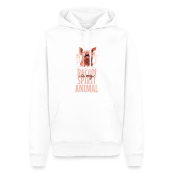 Le bacon est mon animal spirituel - Fröhliches - Sweat à capuche Premium bio Homme - blanc - Devant - Nico (187cm)