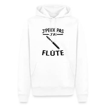flautist I can't I have flute - Men’s Premium Organic Hoodie - white - Front - Nico (187cm)