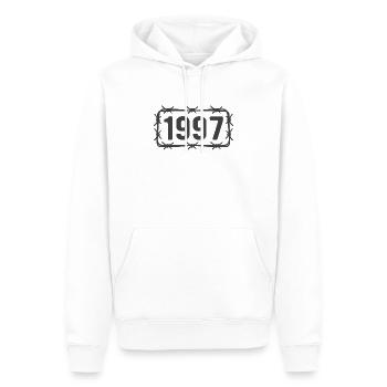 Geburtstag Jahrgang 1997 Stacheldraht - Männer Premium Bio Hoodie - Weiß - Vorne - Nico (187cm)