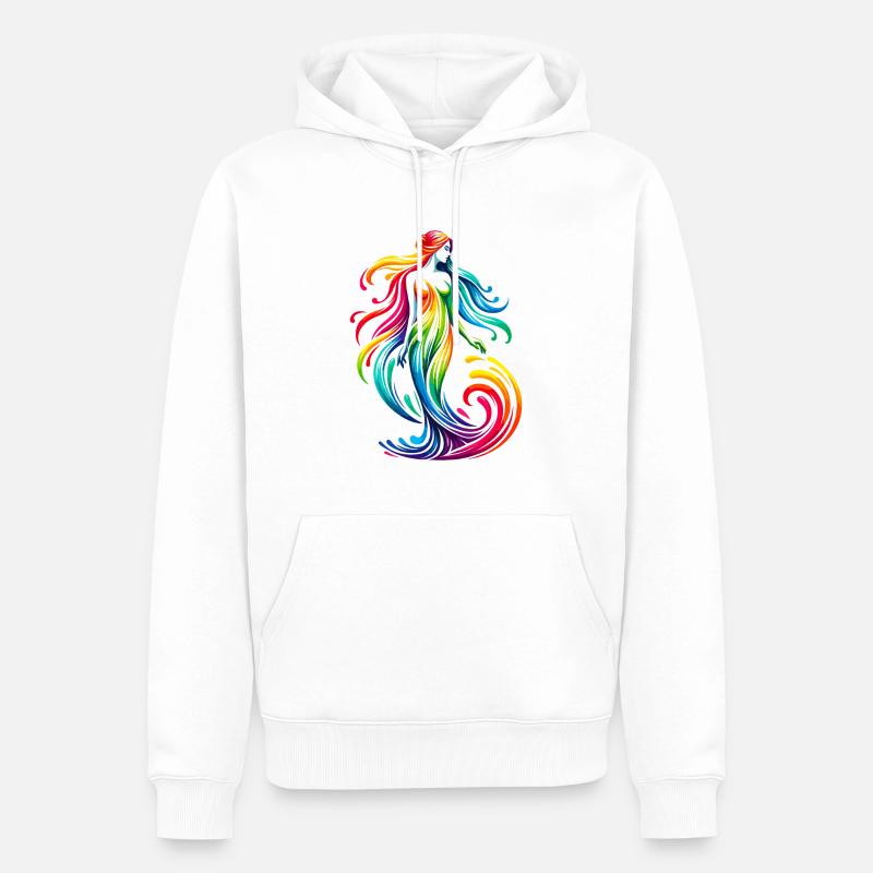 Jungfrau Sternzeichen Lebendiges Regenbogen-Design - Männer Premium Bio Hoodie - Weiß