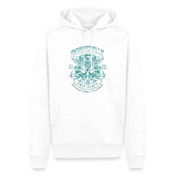 Bonneville Salt Flats Course de moto Vintage - Sweat à capuche Premium bio Homme - blanc - Devant - Nico (187cm)